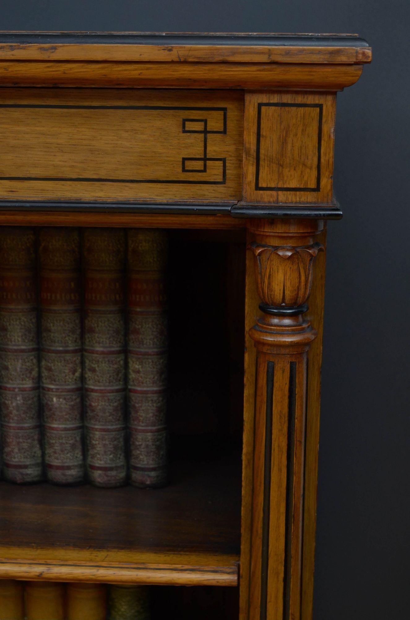 Victorian Oak Open Bookcase For Sale 9