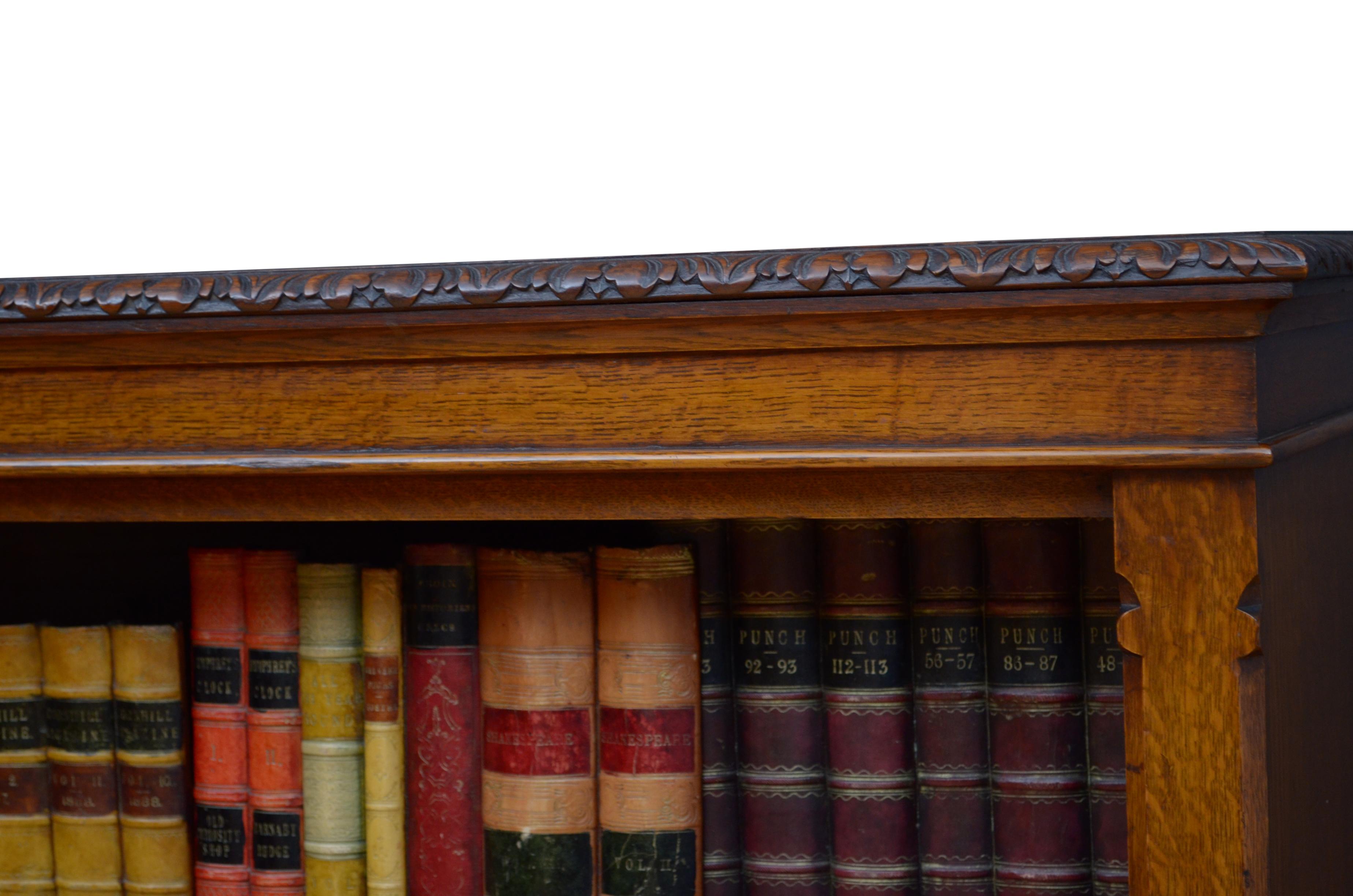 Victorian Oak Open Bookcase For Sale 10