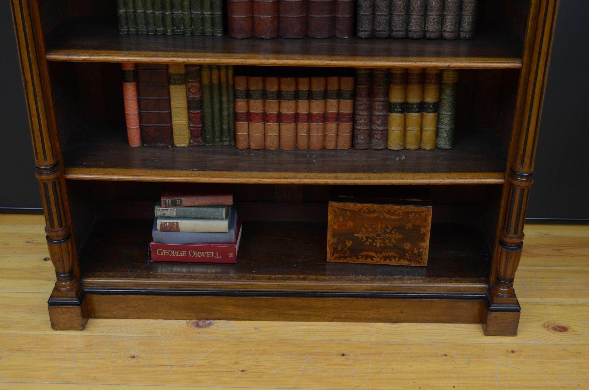 Victorian Oak Open Bookcase For Sale 11