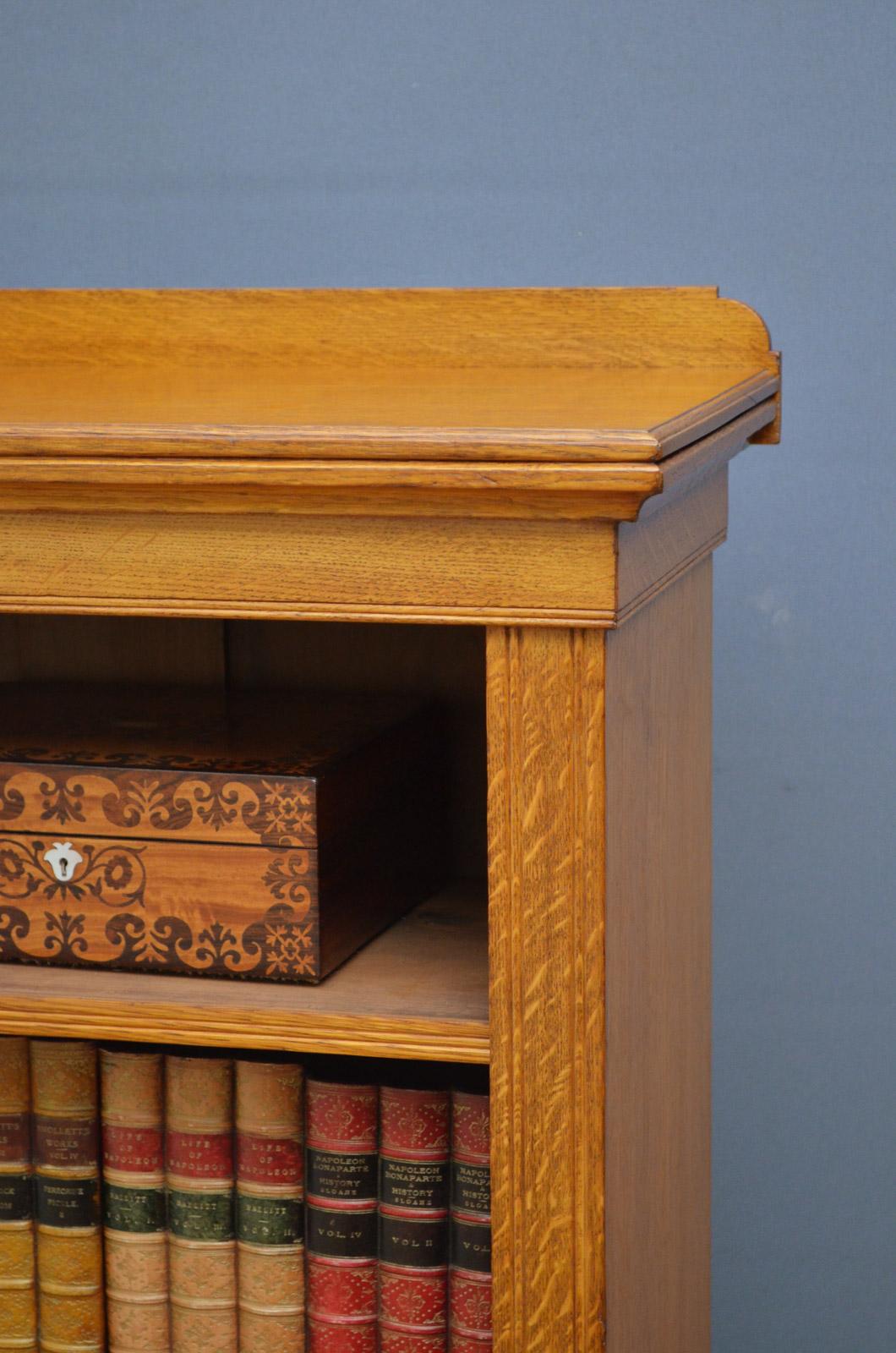 English Victorian Oak Open Bookcase