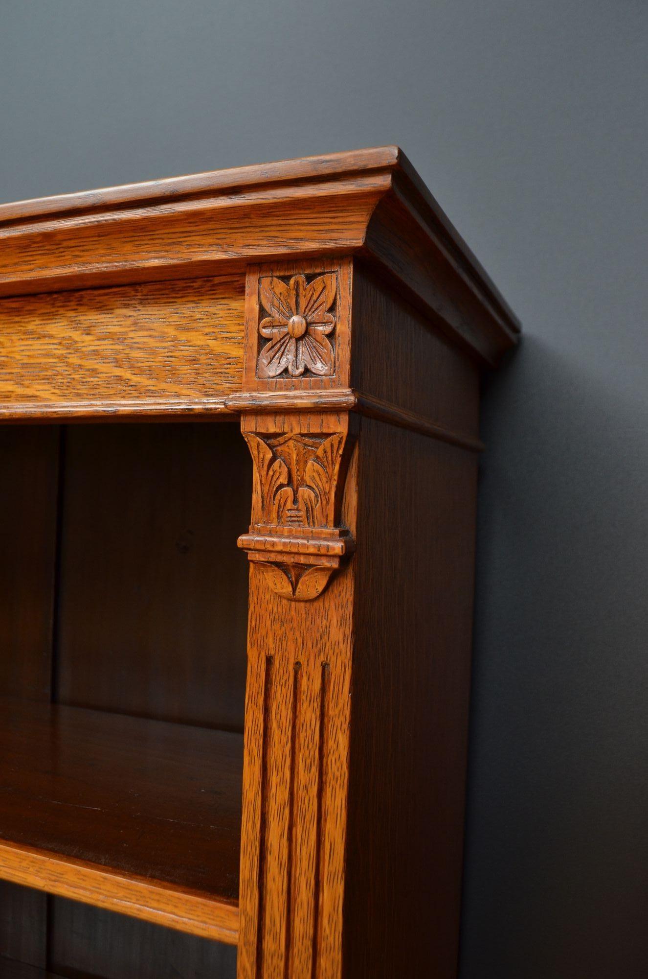 Victorian Oak Open Bookcase For Sale 3