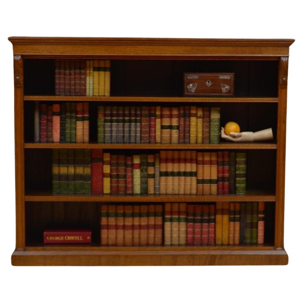 Victorian Oak Open Bookcase For Sale
