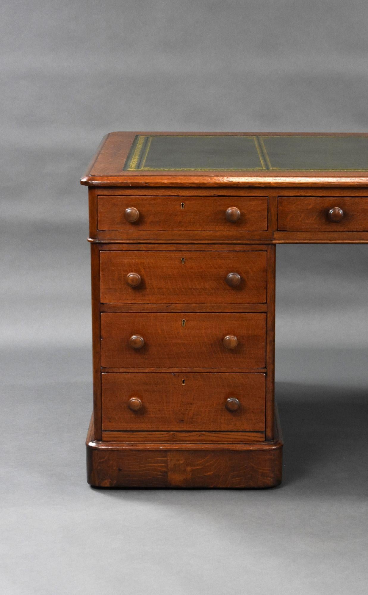 Victorian Oak Partners Desk For Sale 2