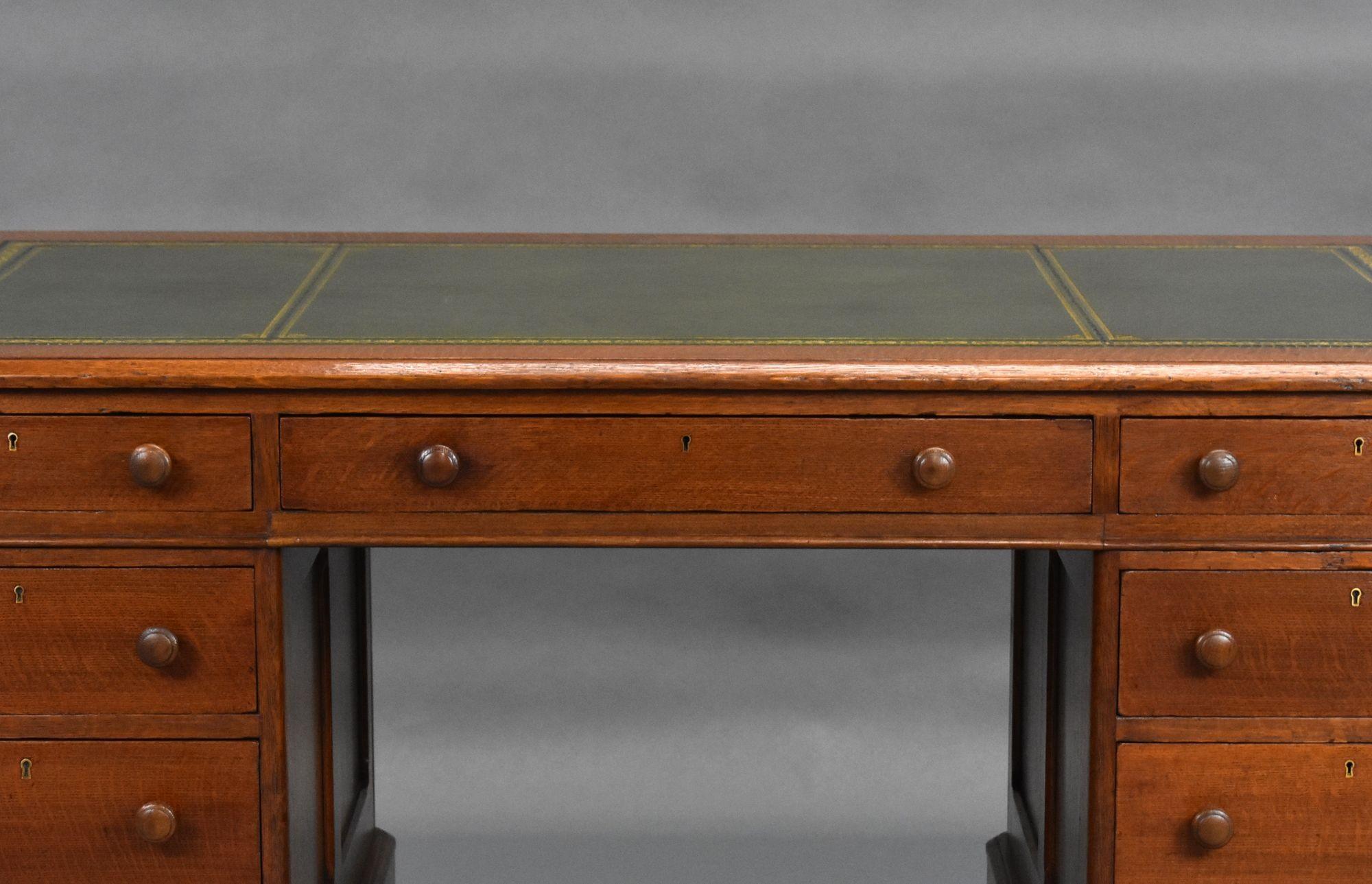 Victorian Oak Partners Desk For Sale 3