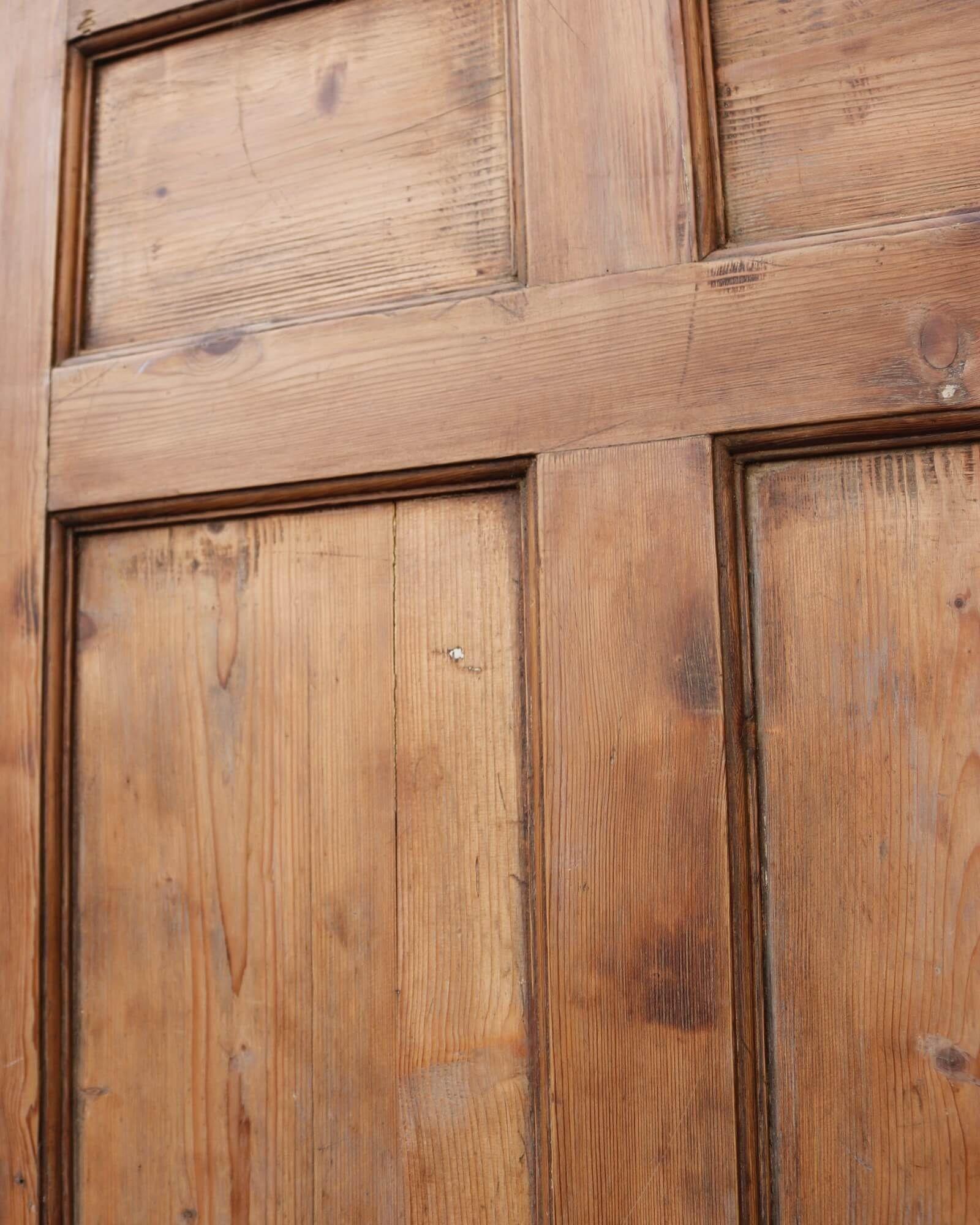 English Victorian Oak & Pine Antique Internal Door For Sale