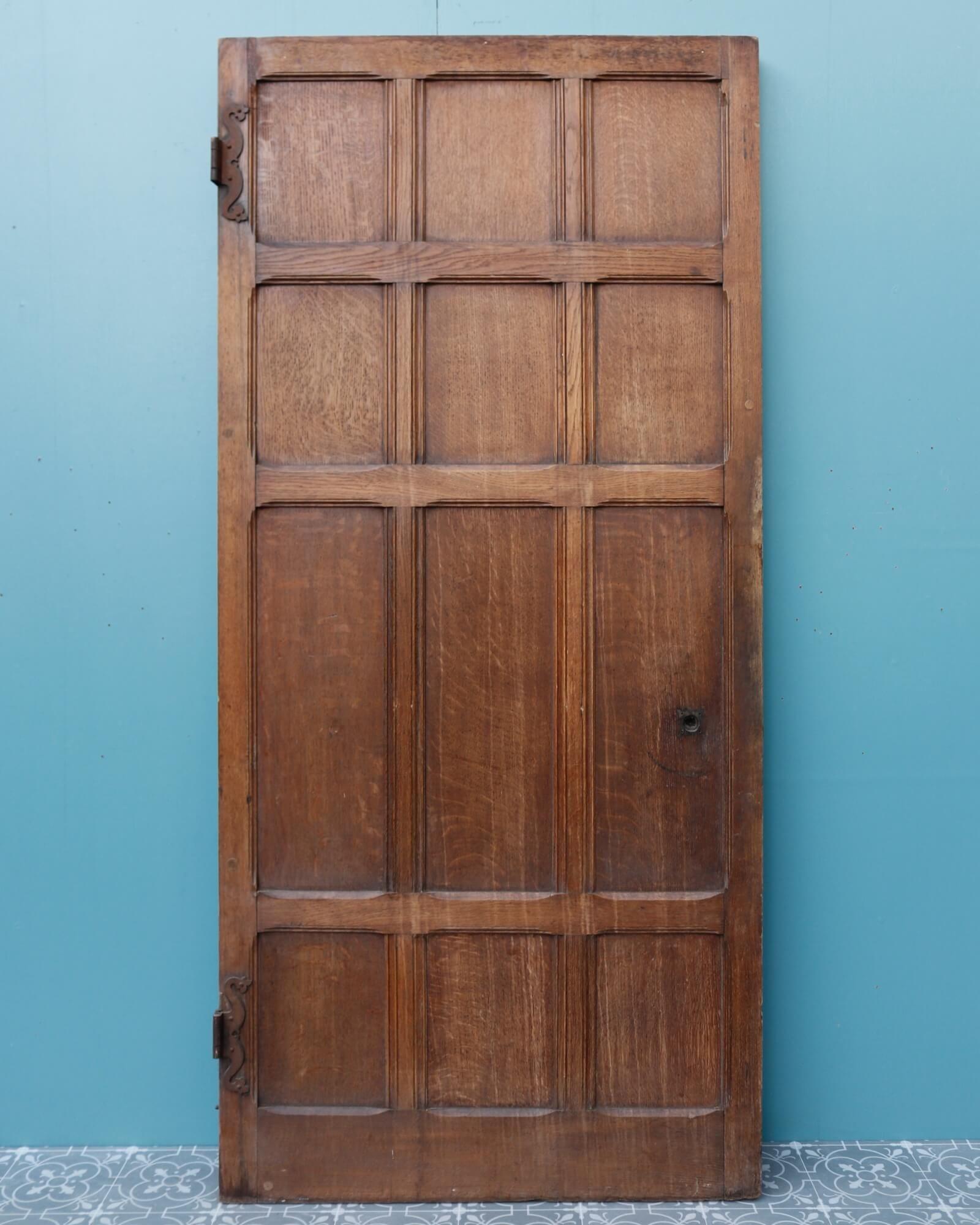 Victorian Oak & Pine Antique Internal Door In Fair Condition For Sale In Wormelow, Herefordshire
