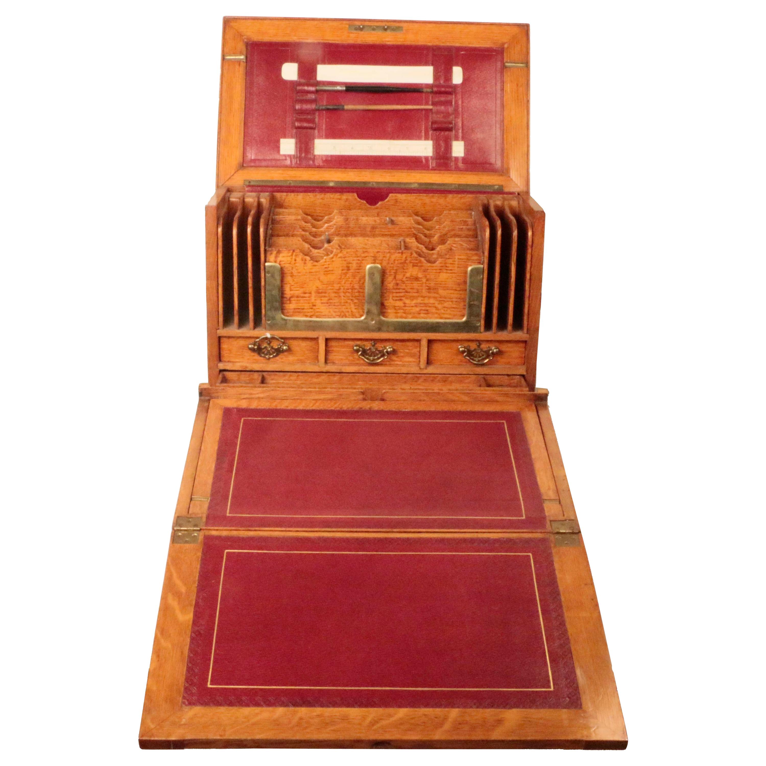 Victorian Oak Portable Stationary Cabinet and Office