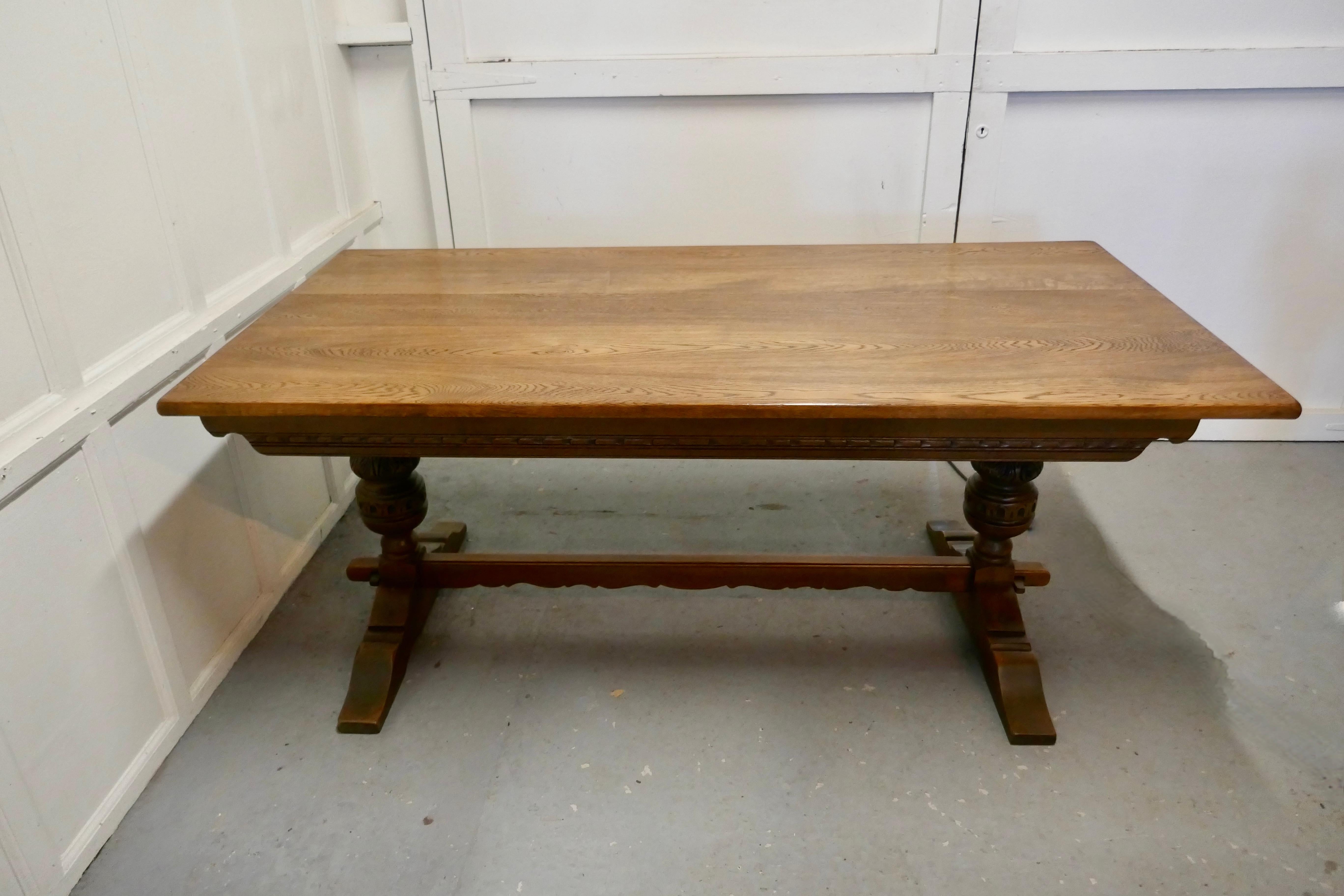 Gothic Victorian Oak Refectory Table