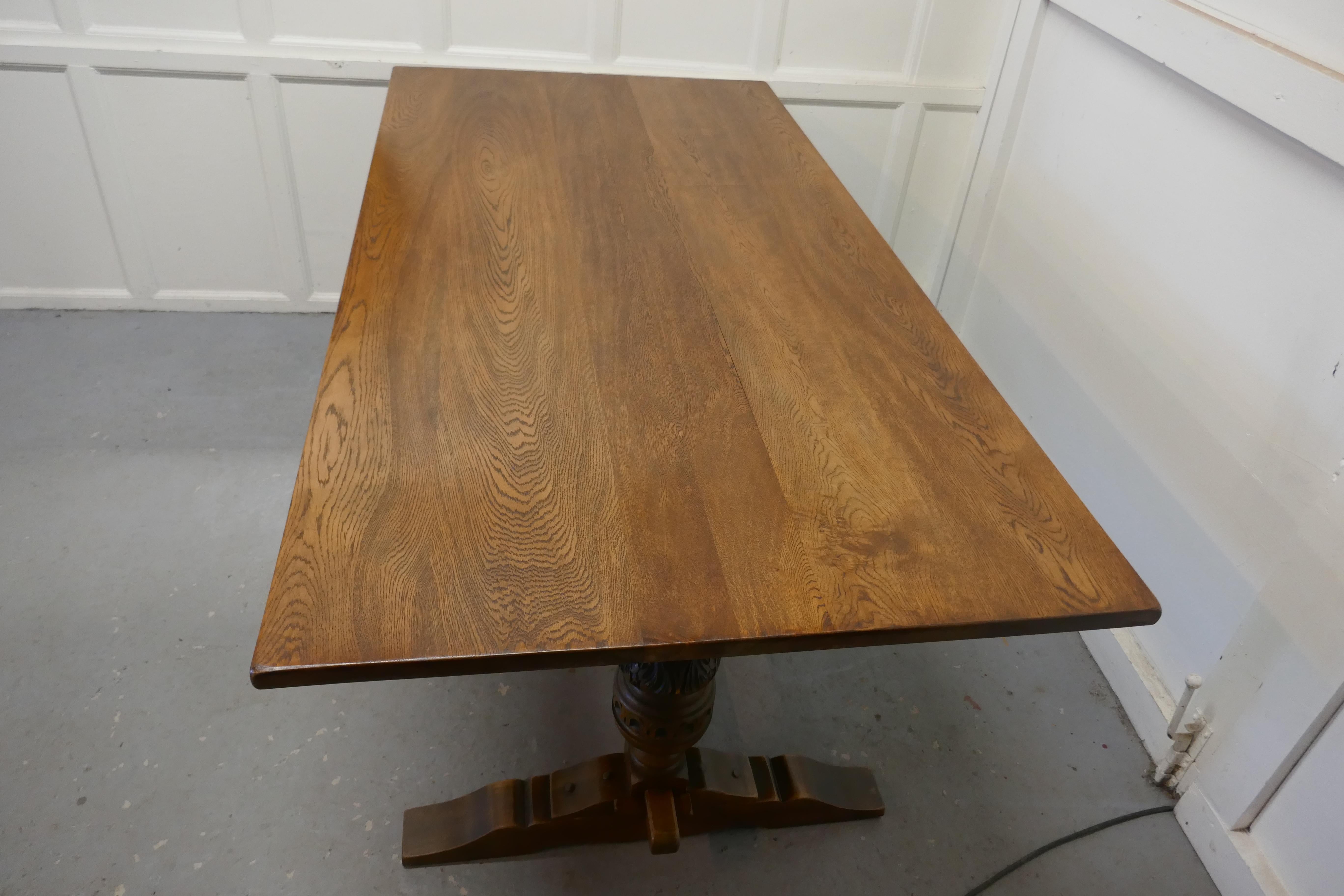 Arts and Crafts Victorian Oak Refectory Table  