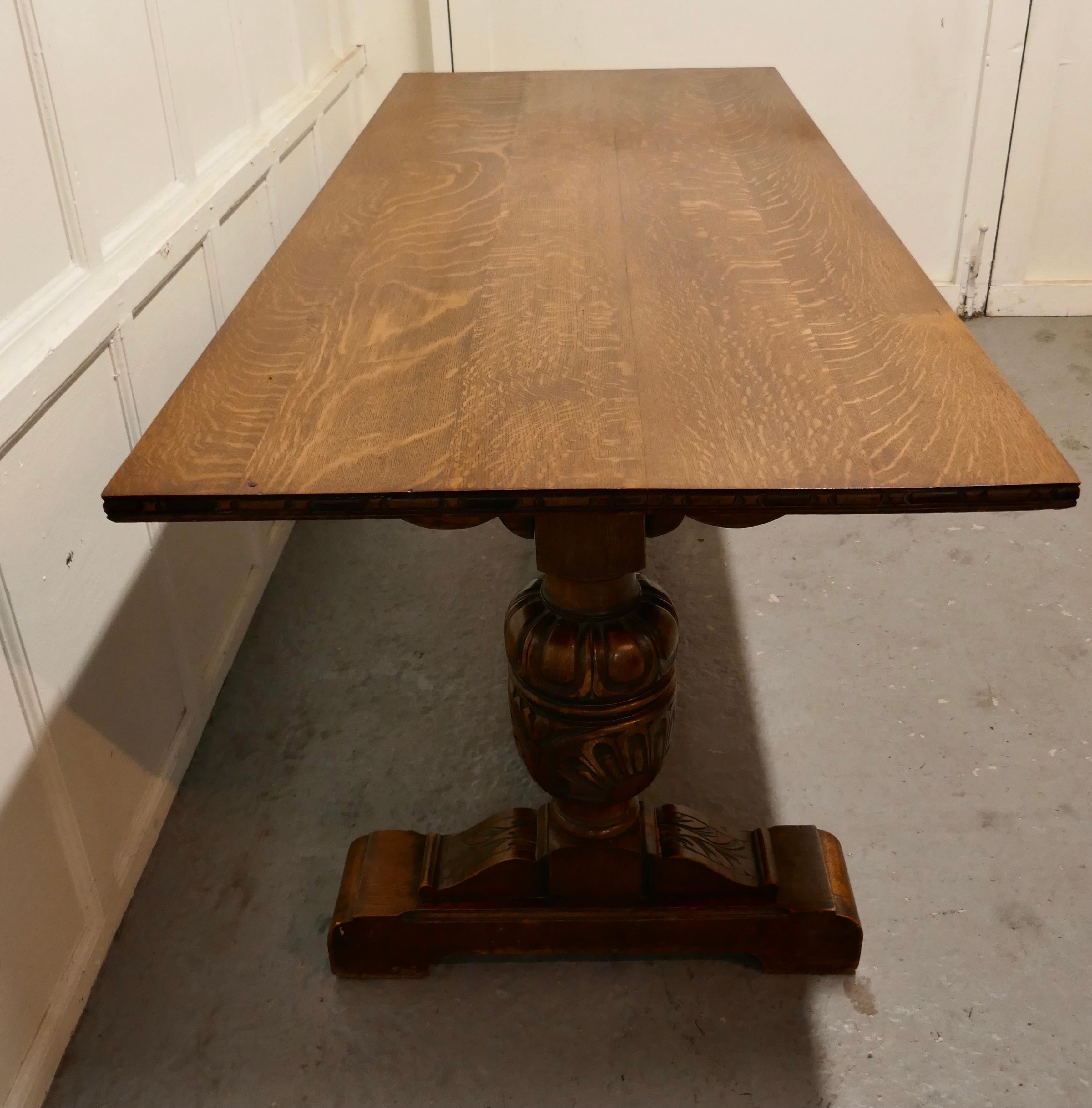 Victorian Oak Refectory Table 3