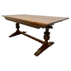 Antique Victorian Oak Refectory Table  