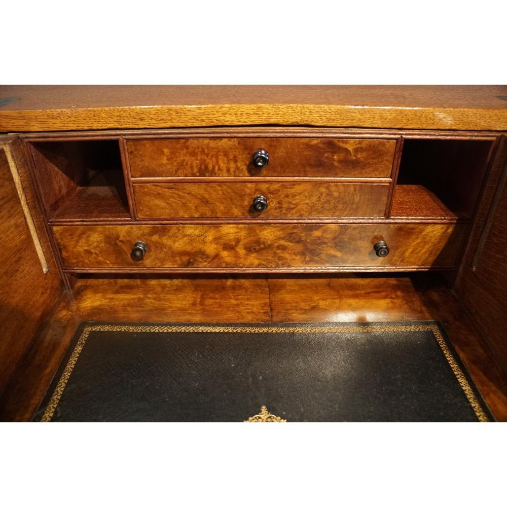 Victorian oak secretaire campaign chest For Sale 1