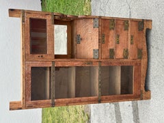 Victorian Oak Side by Side Secretary Desk Bookcase Cabinet