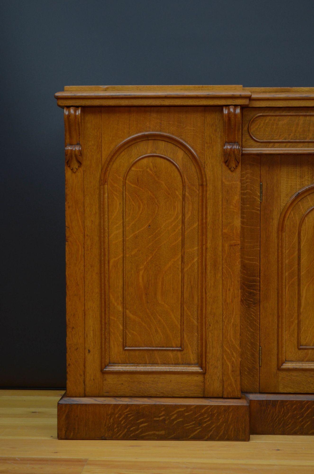 19th Century Victorian Oak Sideboard For Sale