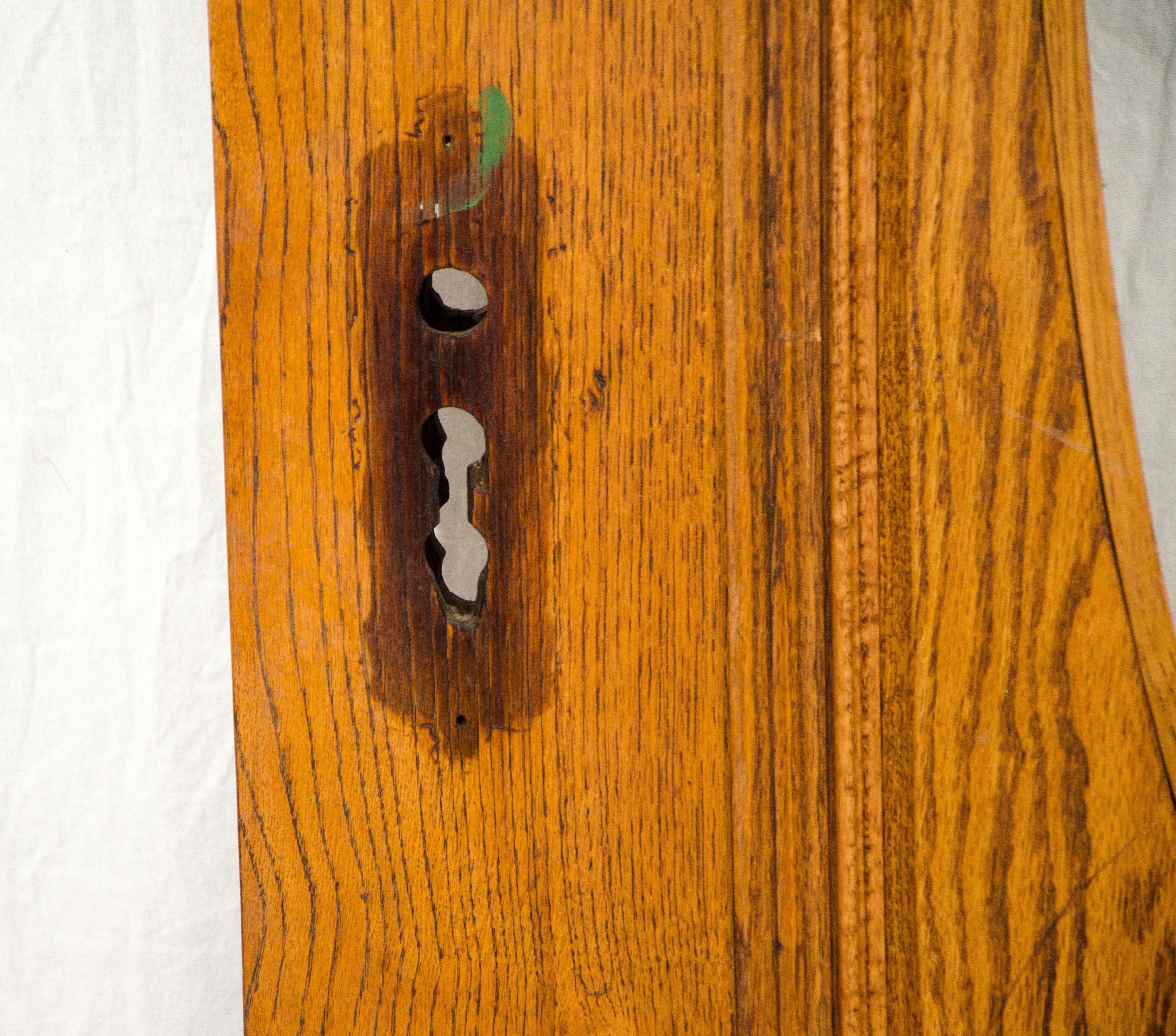 Victorian Oak Swinging Door, Oval Beveled Glass 5