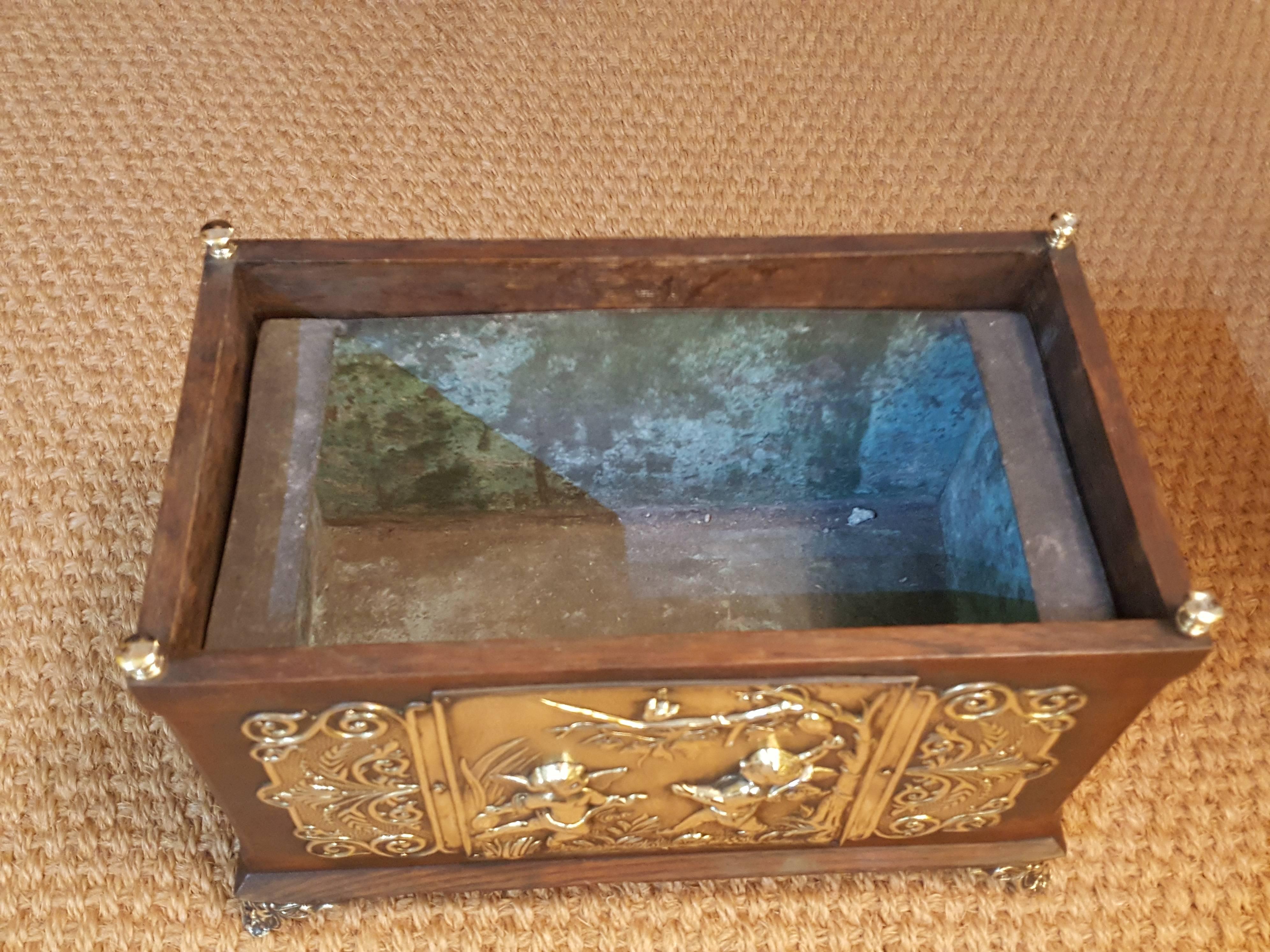 Embossed Victorian Oak Table Planter