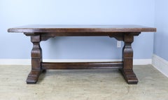 Victorian Oak Testle Based Farm Table Made from Earlier Timber