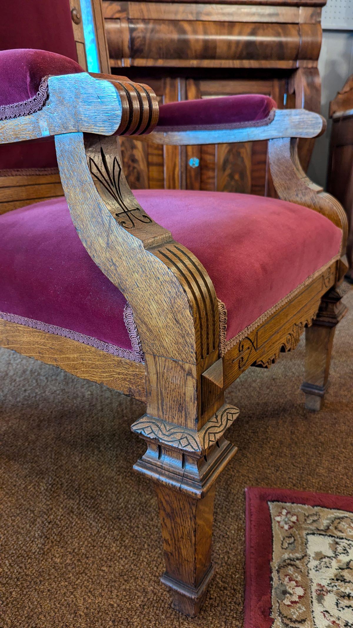 Americano Sedia trono vittoriana in Oak in vendita