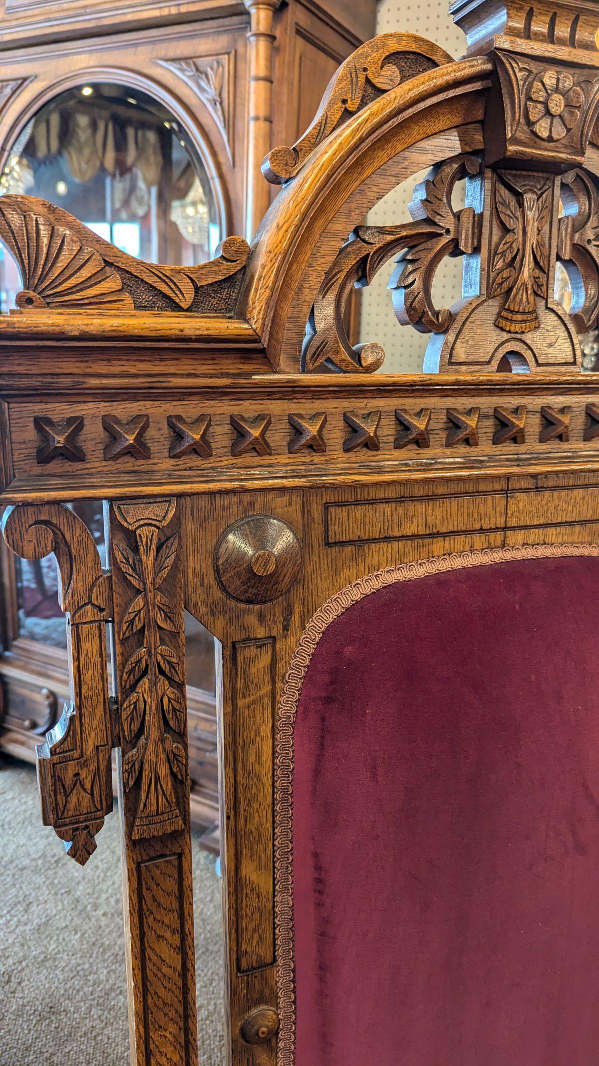 Sedia trono vittoriana in Oak In condizioni buone in vendita a Pueblo, CO