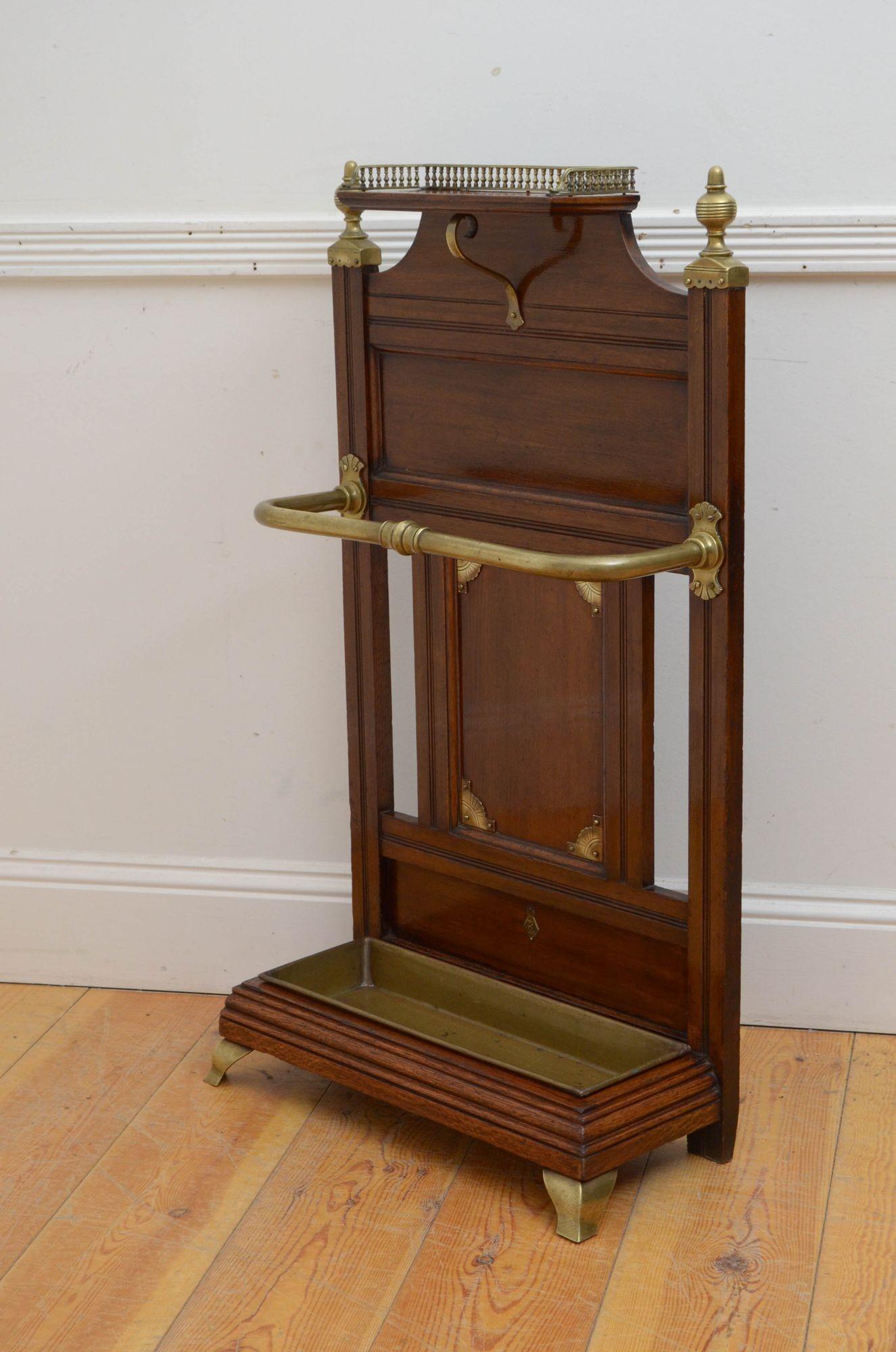 English Victorian Oak Umbrella Stand, Jas Shoolbred For Sale