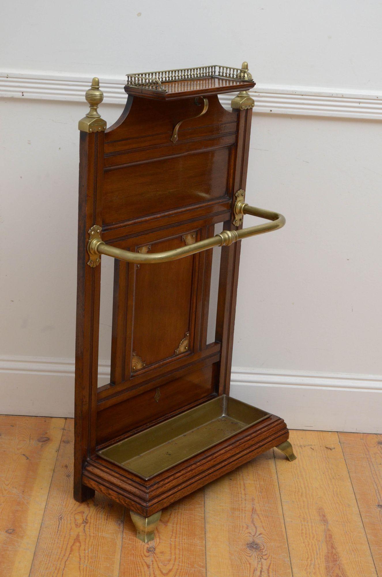 Victorian Oak Umbrella Stand, Jas Shoolbred In Good Condition For Sale In Whaley Bridge, GB