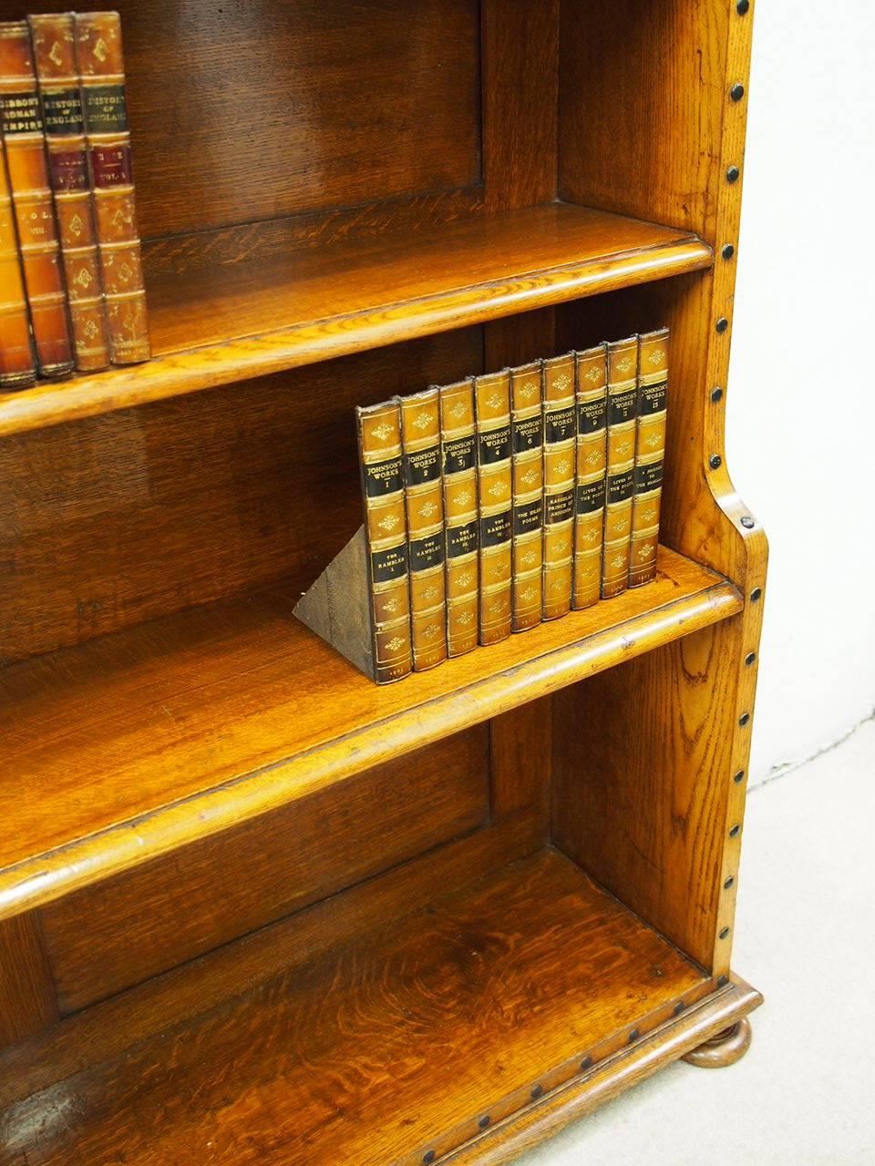 Victorian Oak Waterfall Bookcase in the Manner of Richard Bridgens For Sale 1