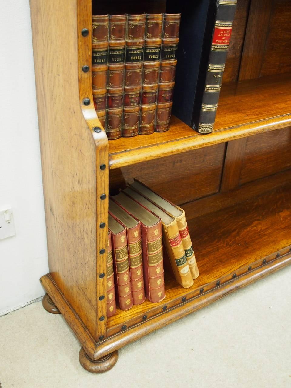 Victorian Oak Waterfall Bookcase in the Manner of Richard Bridgens For Sale 2