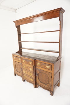 Victorian Oak Welsh Dresser 'Anglesey' Sideboard Buffet & Hutch, Wales 1840 H945