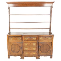 Used Victorian Oak Welsh Dresser 'Anglesey' Sideboard Buffet & Hutch, Wales 1840 H945