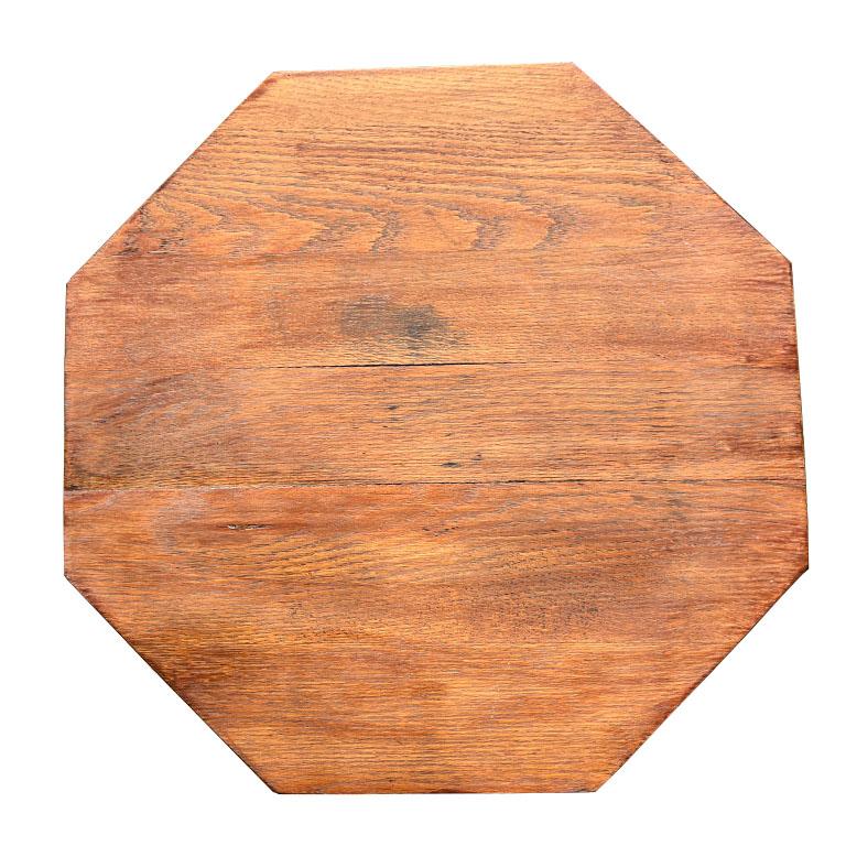 Victorian Octagonal Antique Stick and Ball Two Tier Wood Side Table In Good Condition In Oklahoma City, OK