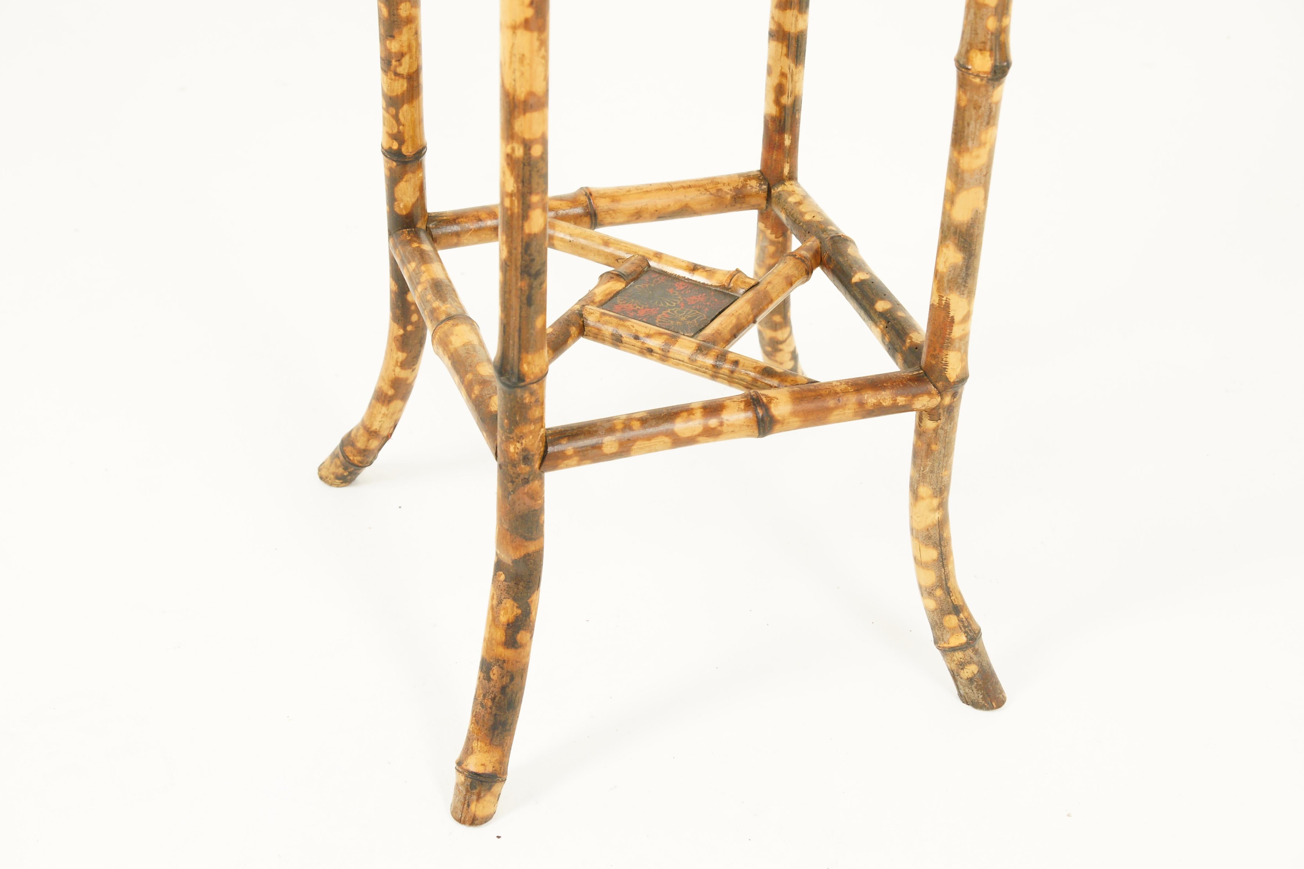 Oak Victorian Octagonal Two-Tier Bamboo Lamp Side Table, Scotland, 1870