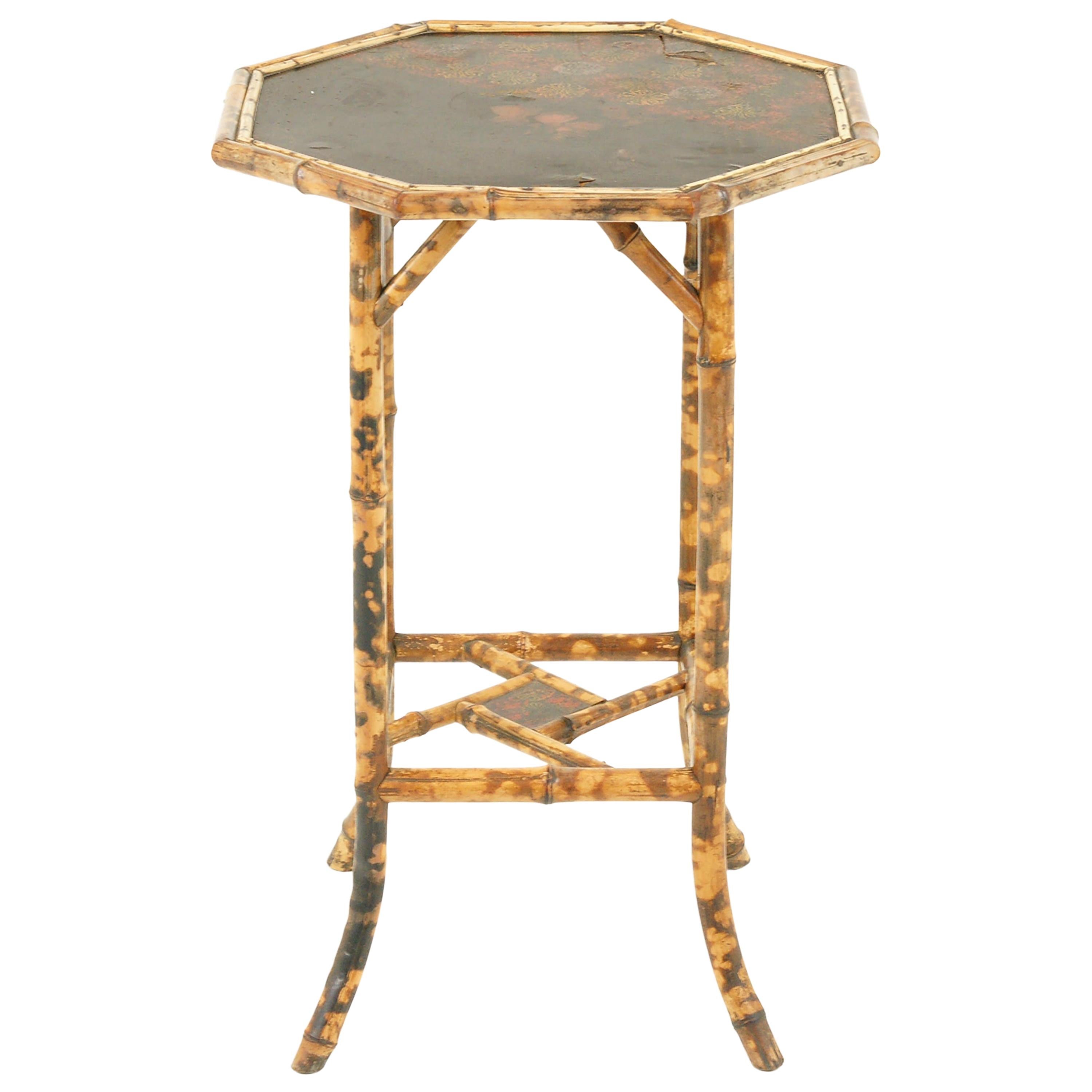 Victorian Octagonal Two-Tier Bamboo Lamp Side Table, Scotland, 1870