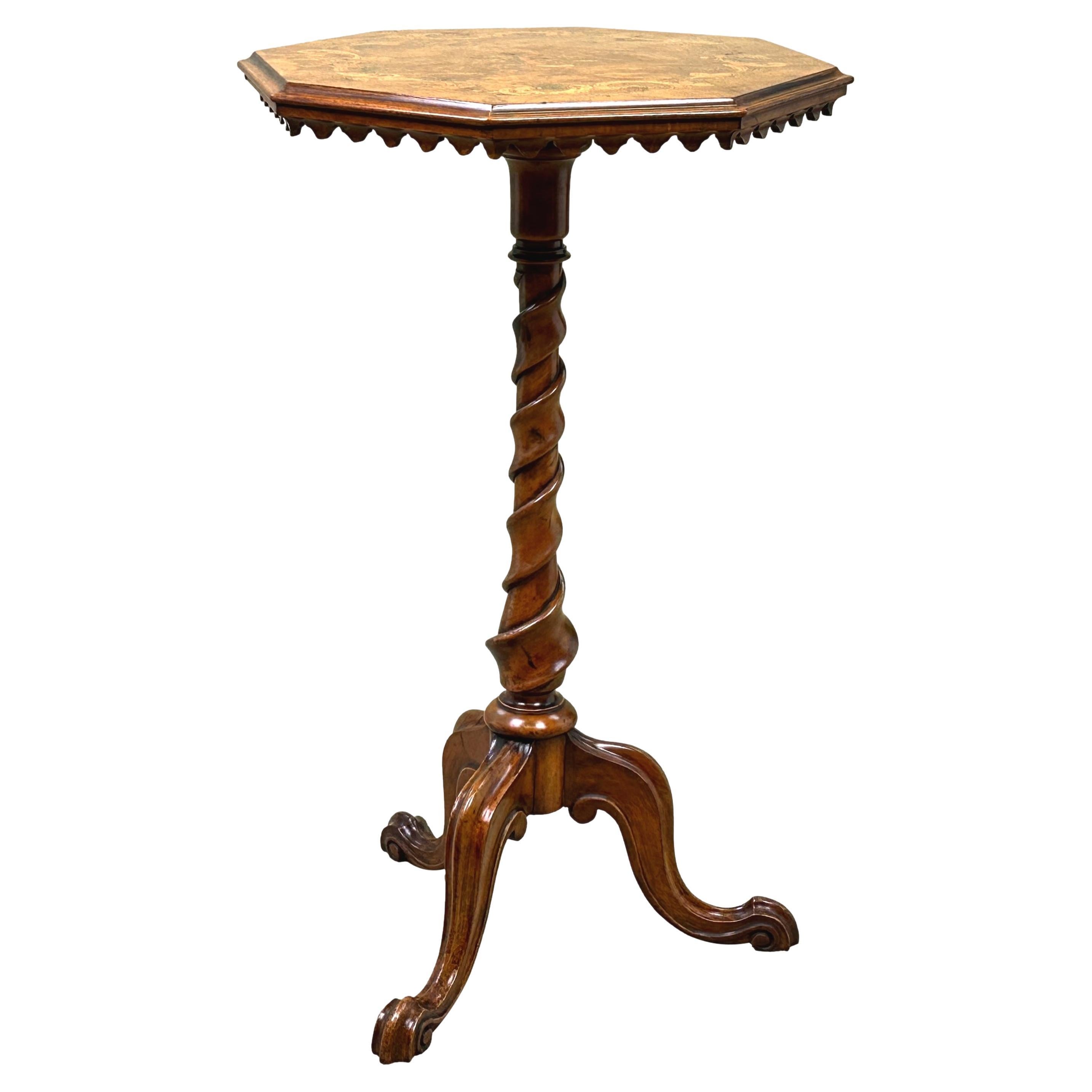 Victorian Octagonal Walnut Occasional Table For Sale