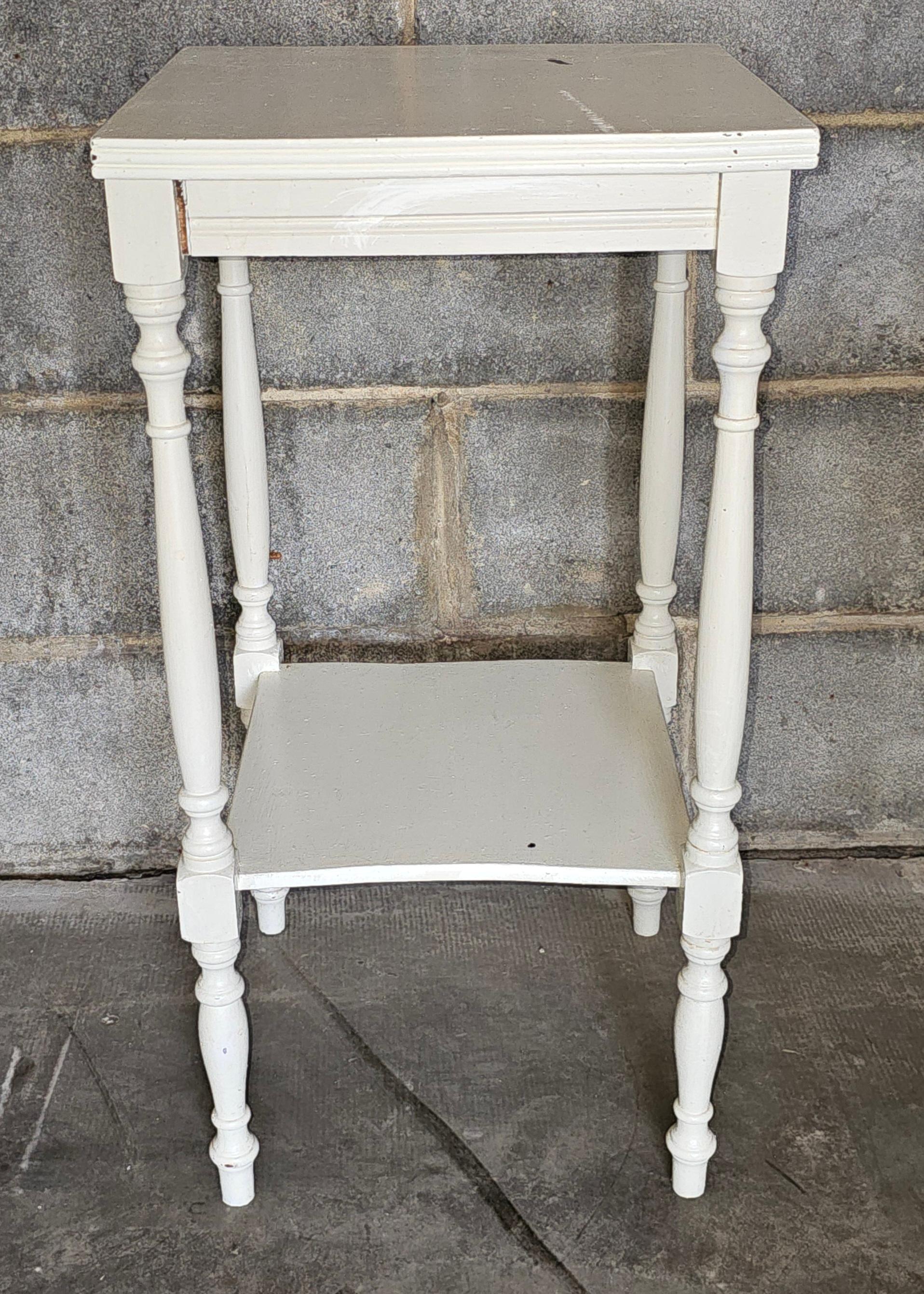 American Victorian Off-White Enameled Maple Two-Tier Side Table For Sale