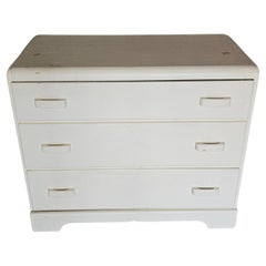 Victorian Off-White Enameled Waterfall Chest of Drawers