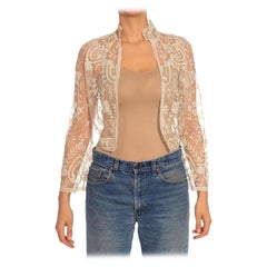 Victorian Off White Princess Lace Long Sleeves Jacket Antique Victorian Off White Princess Lace Long Sleeves Jacket