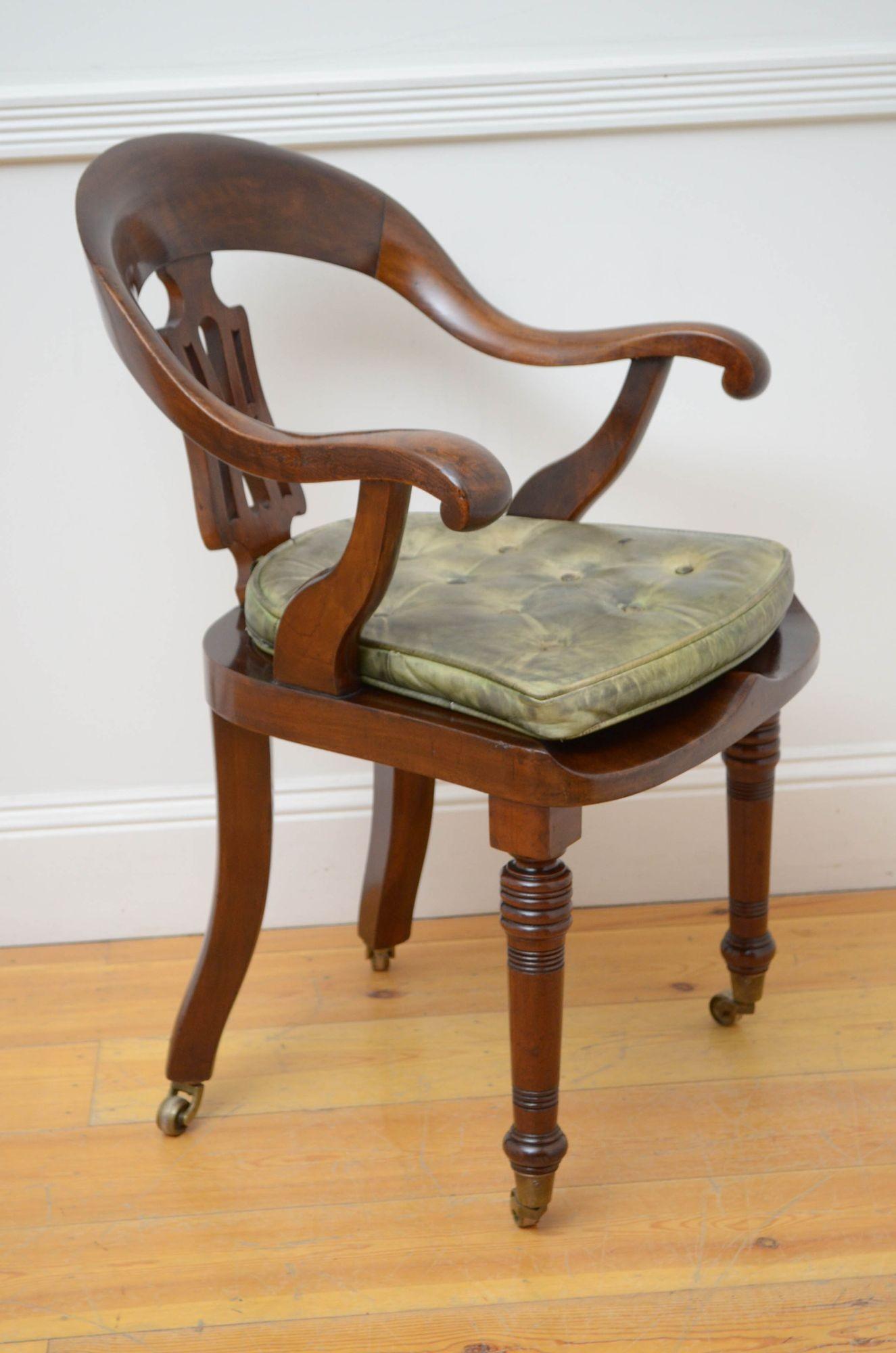 Victorian Office Chair / Desk Chair For Sale 7