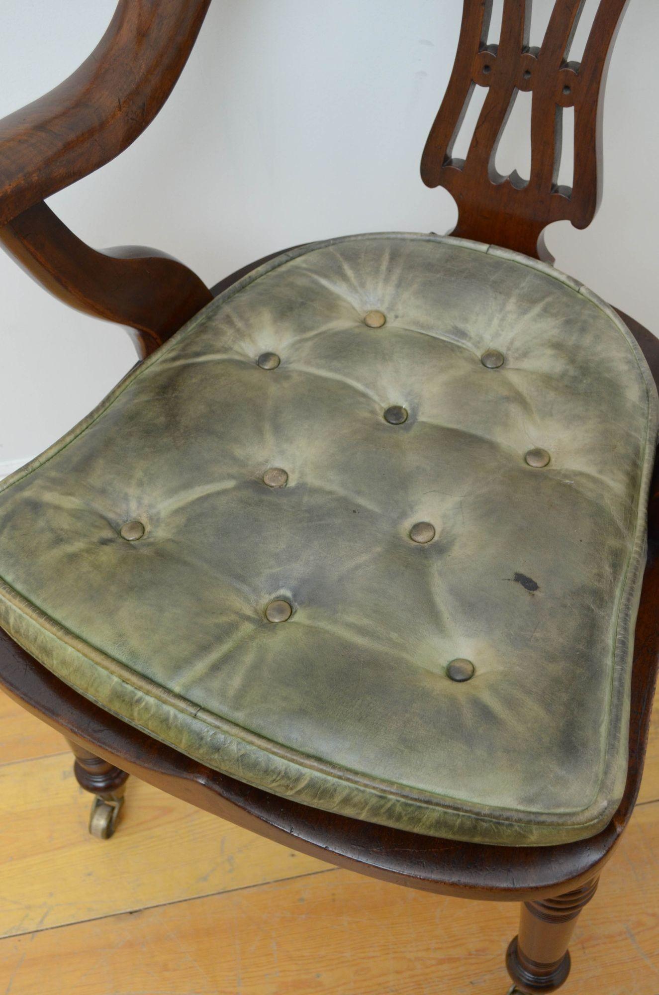 Victorian Office Chair / Desk Chair For Sale 1