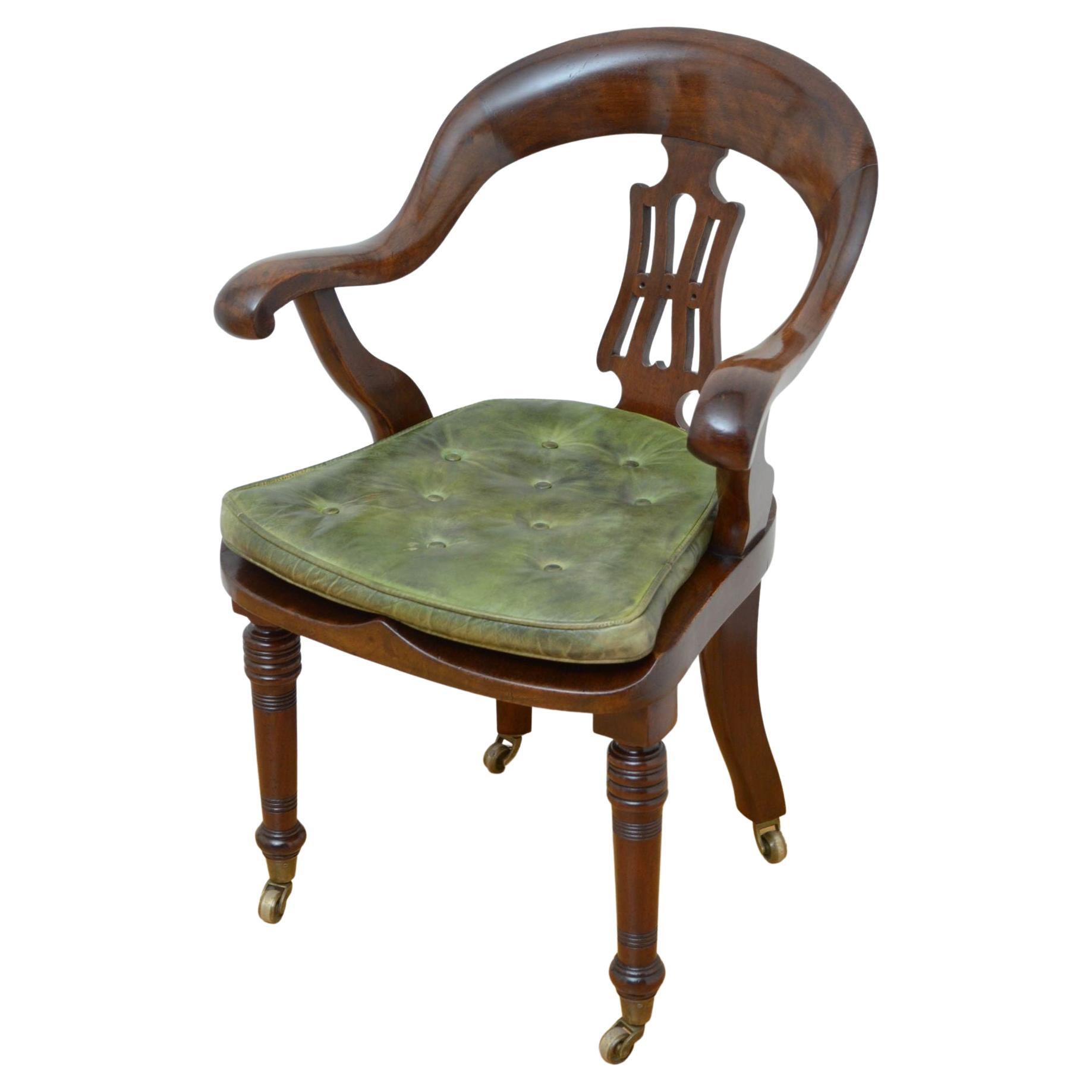 Victorian Office Chair / Desk Chair For Sale