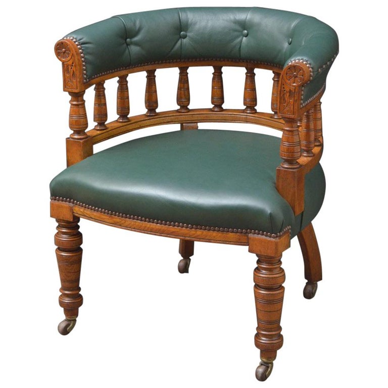 Victorian Office Chair in Oak at 1stDibs