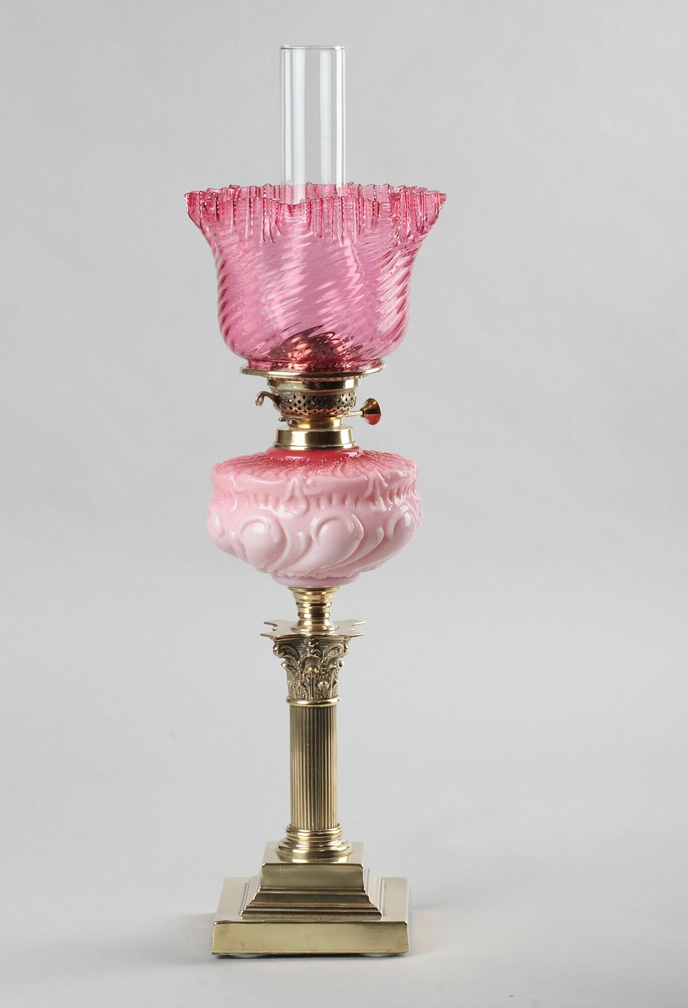 pink oil lamp