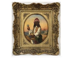 Victorian Oil on Board Portrait Painting "the Fruit Seller" by Edward Charles Ba