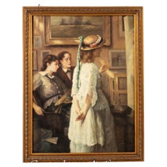 Pintura al Óleo Victoriana Estudio de Artistas Retrato Femenino