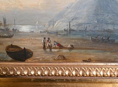 Victorian Oil Painting Cornish Coastal Scene Maritime 1880