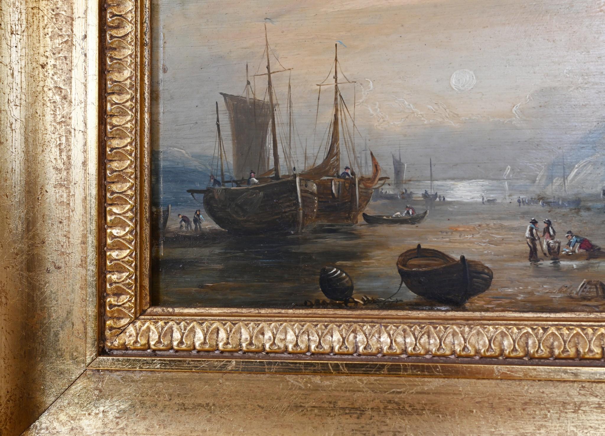 Viktorianisches Ölgemälde, Cornish Coastal Scene Maritime, 1880 im Zustand „Gut“ im Angebot in Potters Bar, GB