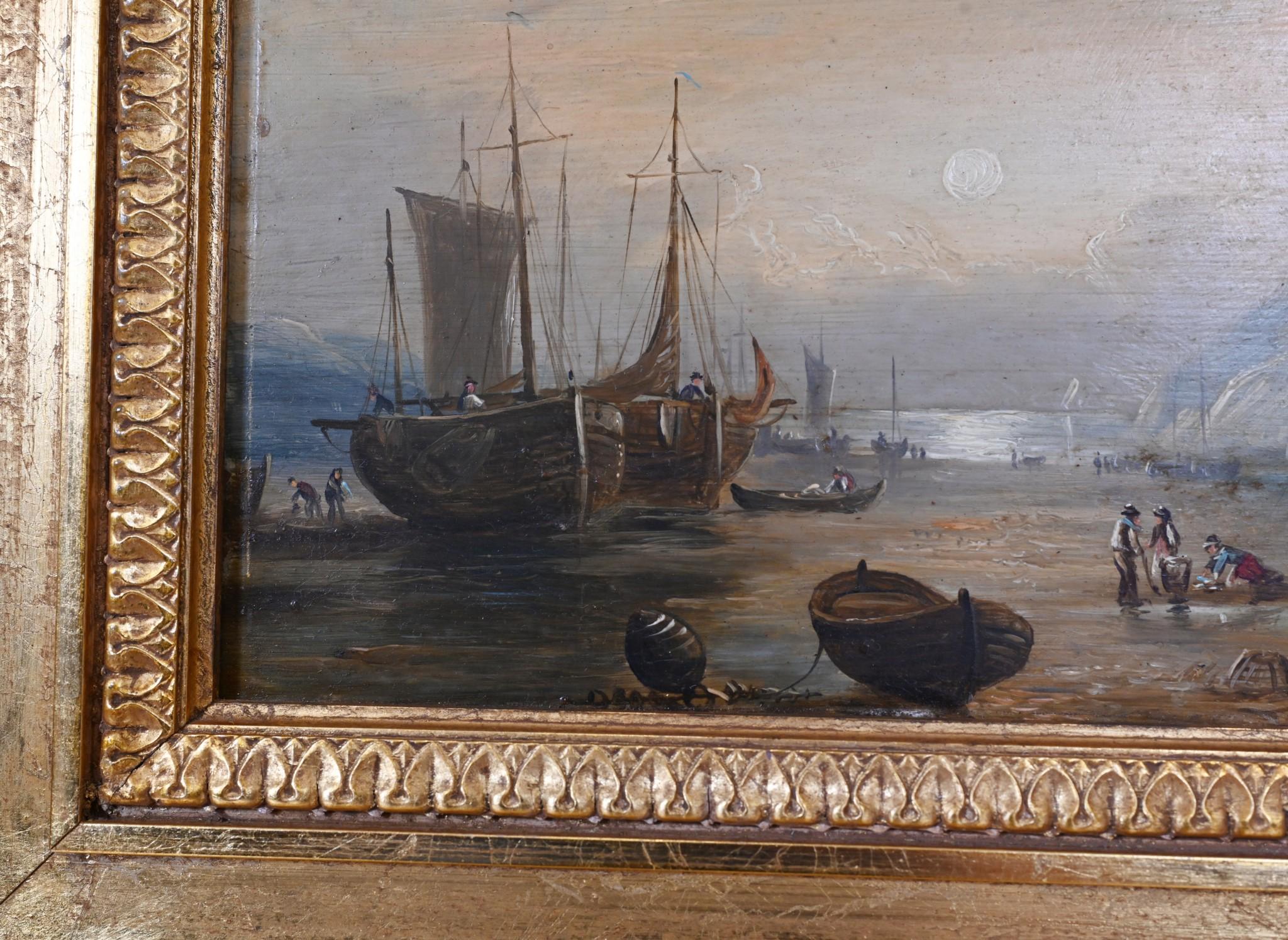 Viktorianisches Ölgemälde, Cornish Coastal Scene Maritime, 1880 (Farbe) im Angebot