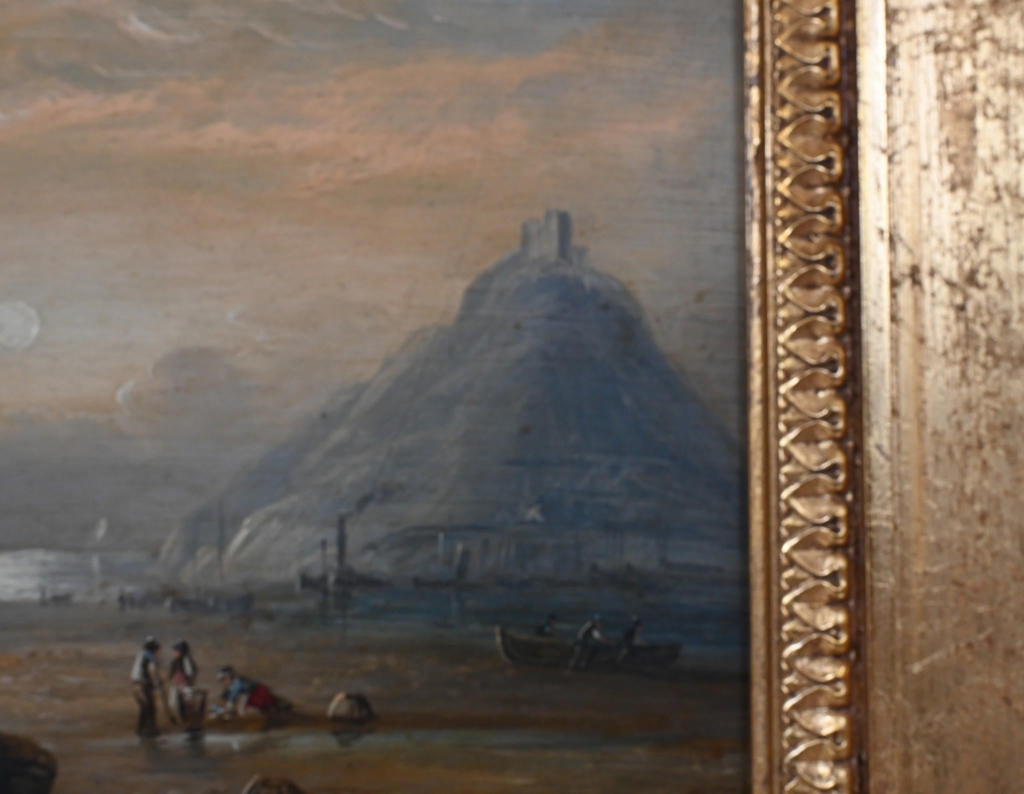 Viktorianisches Ölgemälde, Cornish Coastal Scene Maritime, 1880 im Angebot 1