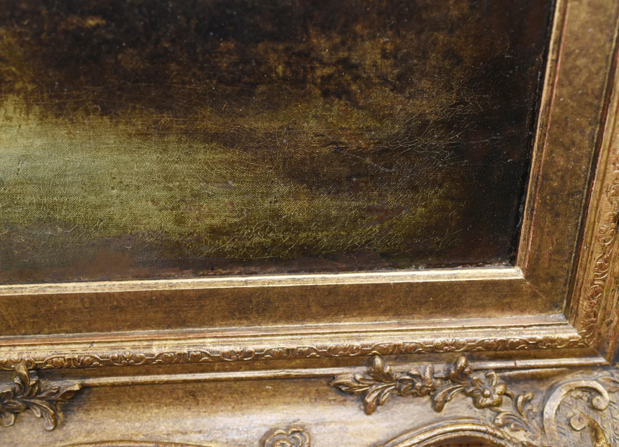 Pittura a olio vittoriana Inglese Norfolk Paesaggio Rustico Circa 1860 Arcadia in vendita 7
