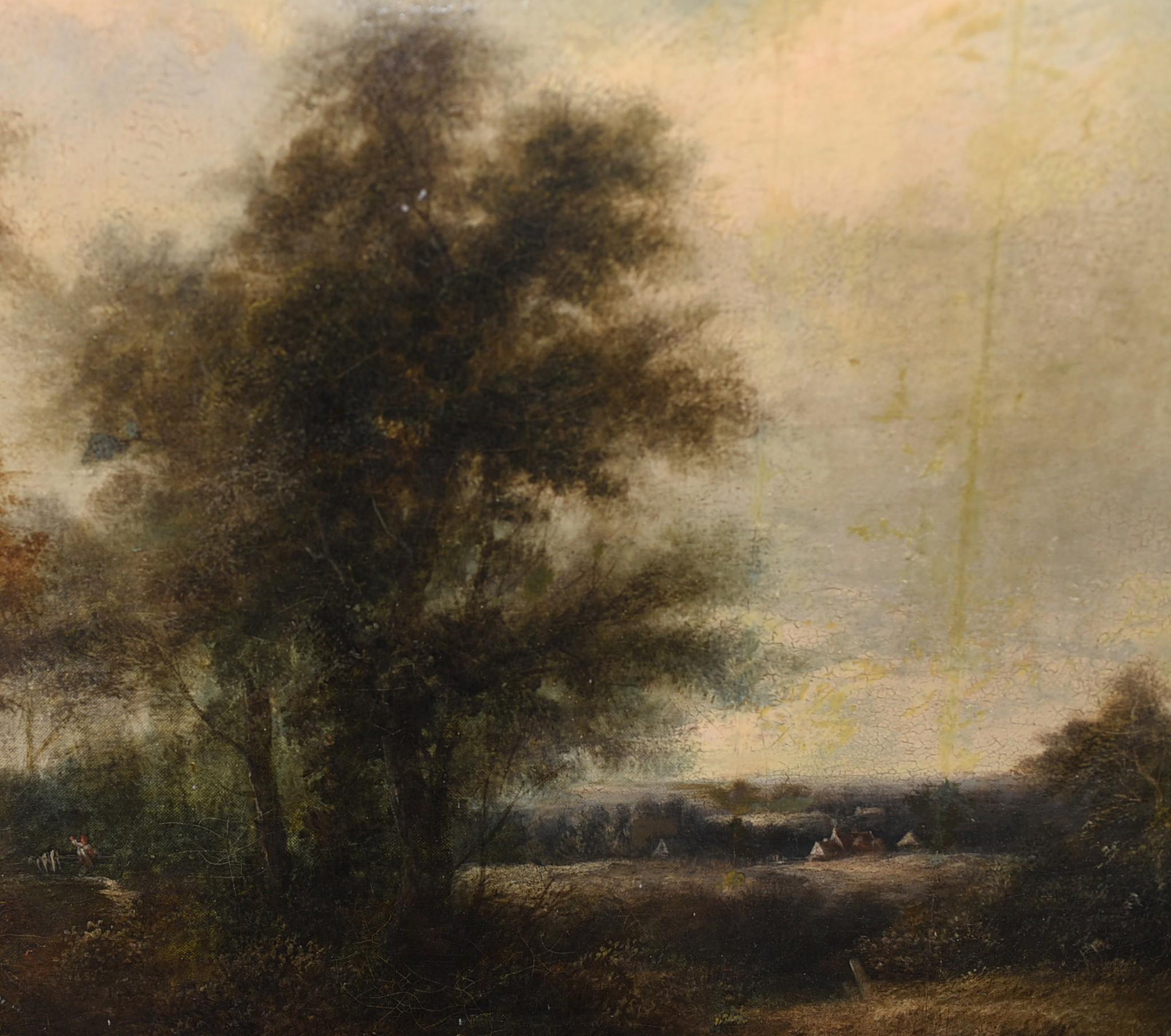 Pittura a olio vittoriana Inglese Norfolk Paesaggio Rustico Circa 1860 Arcadia In condizioni buone in vendita a Potters Bar, GB