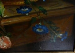 Victorian Oil Painting Flower Arrangement Floral Spray Gilt Frame